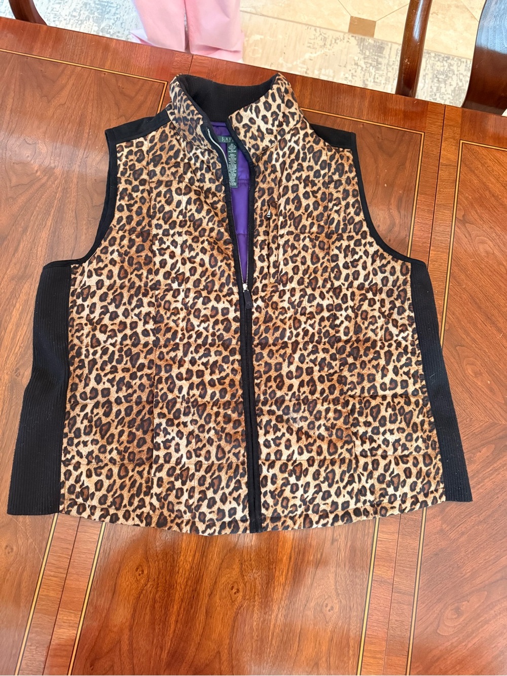 Ralph Lauren Leopard Print Vest with Black Sides